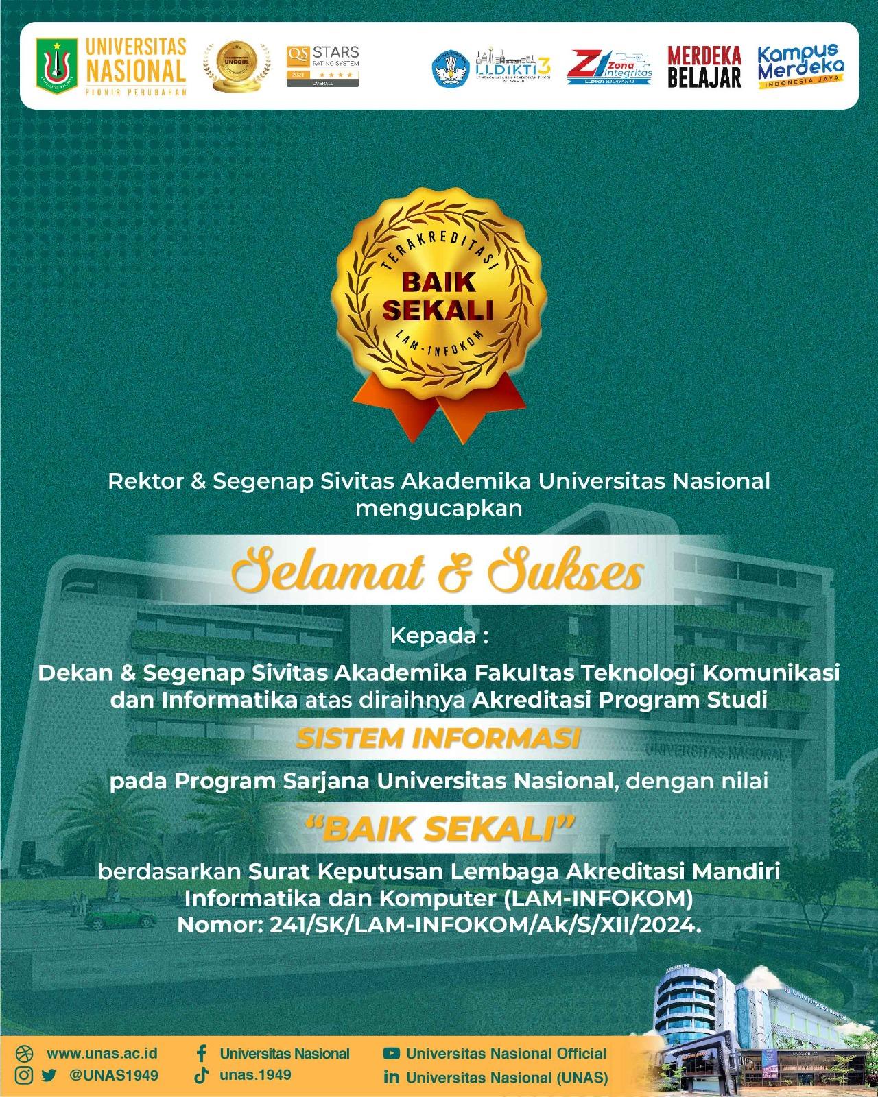 Akreditasi Baik Sekali Sistem Informasi